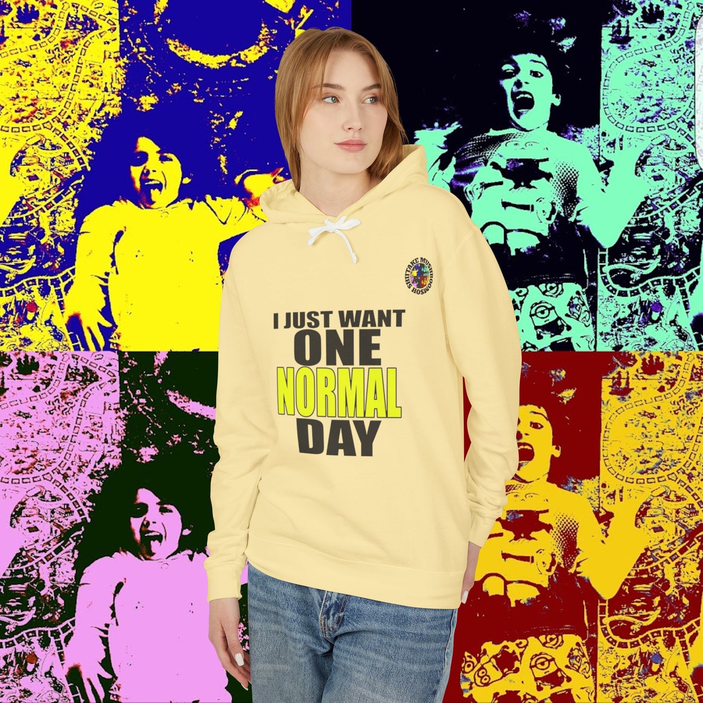I JUST WANT ONE NORMAL DAY! Hoodie, Lightweight Sweatshirt for Everyday Comfort, Unisex Casual Wear, Gift for Friends, Relaxation Clothing