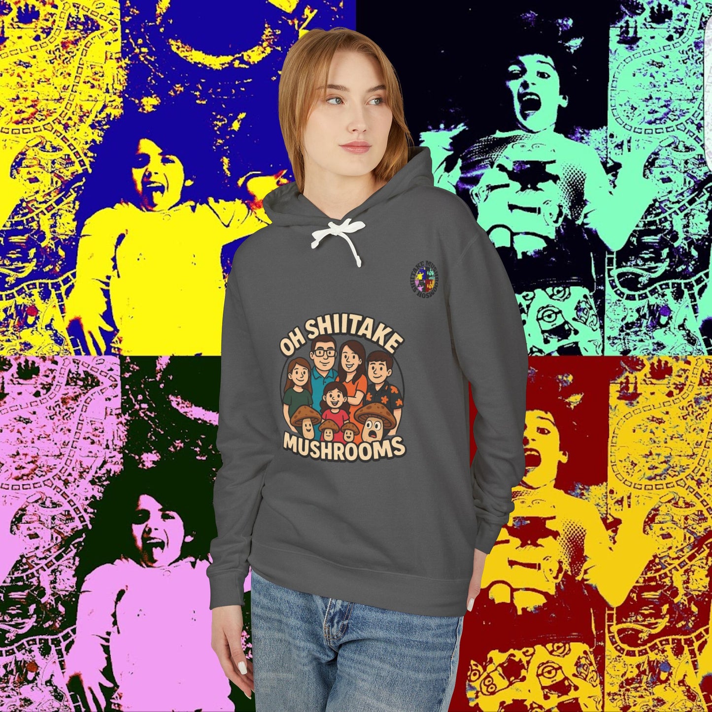 OhShiitakeMushrooms FAM! Hoodie, Lightweight Sweatshirt for Everyday Comfort, Unisex Casual Wear, Gift for Friends, Relaxation Clothing