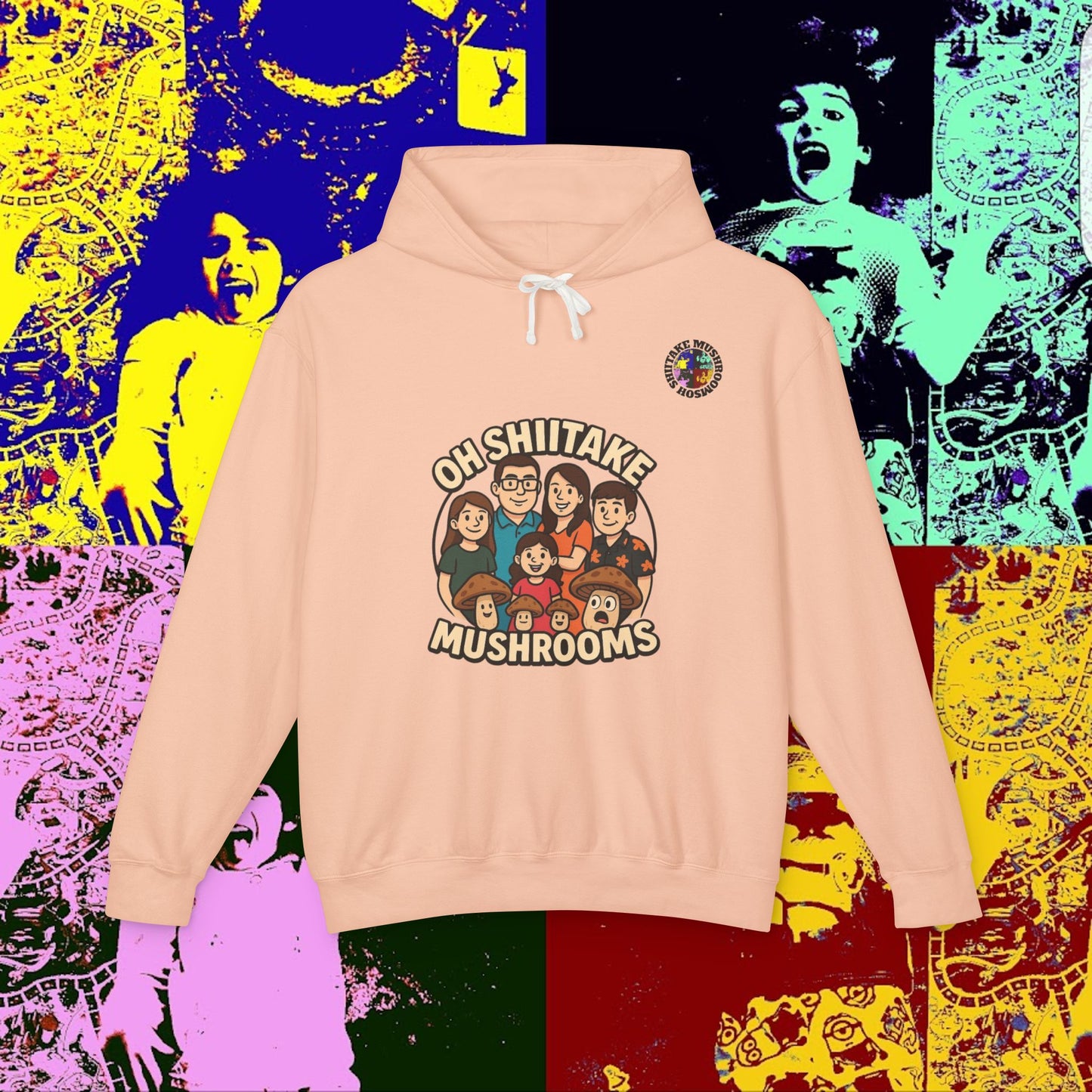 OhShiitakeMushrooms FAM! Hoodie, Lightweight Sweatshirt for Everyday Comfort, Unisex Casual Wear, Gift for Friends, Relaxation Clothing