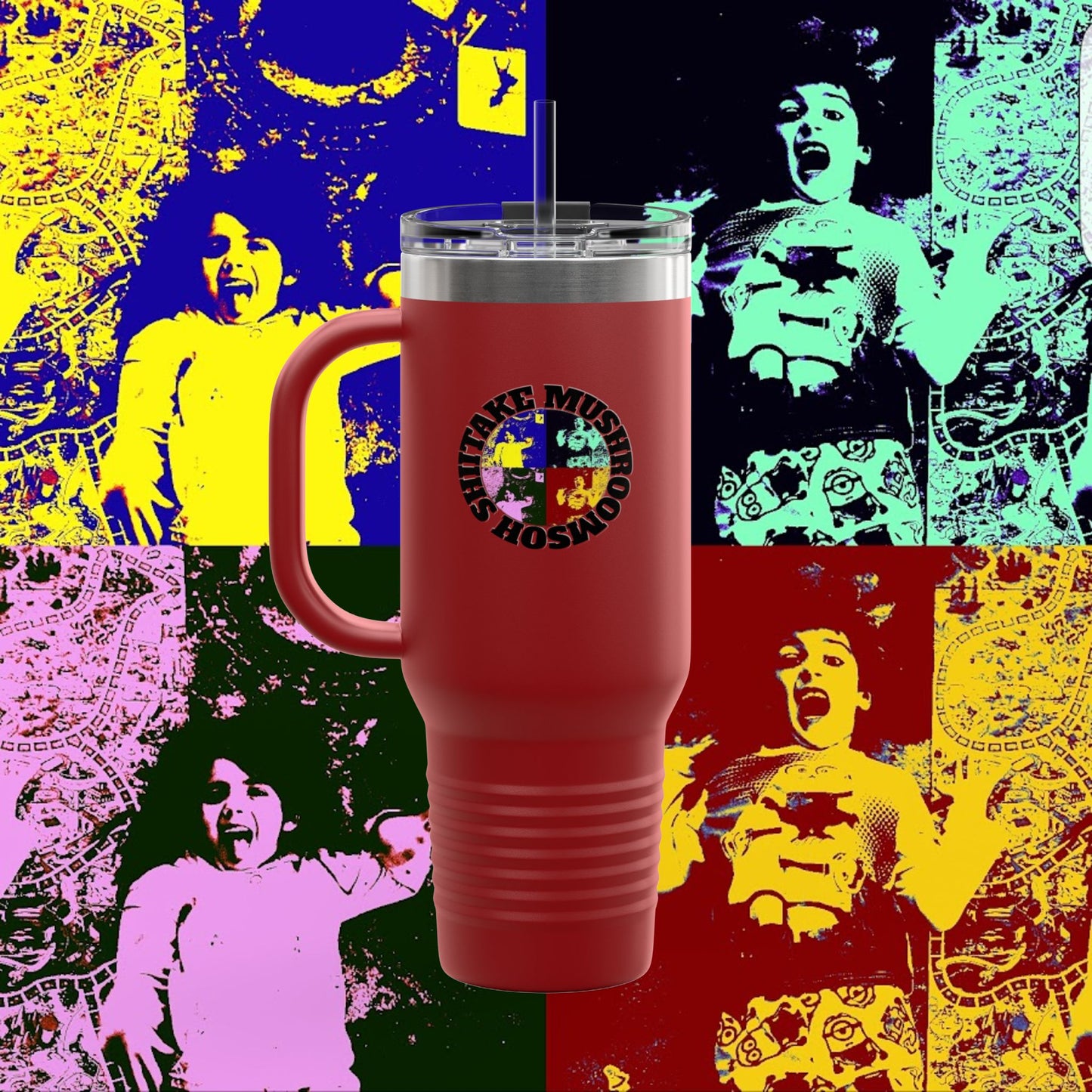 OhShiitakeMushrooms FAM! - Vibrant Insulated Travel Mug for Daily Adventures, 40oz Beverage Tumbler