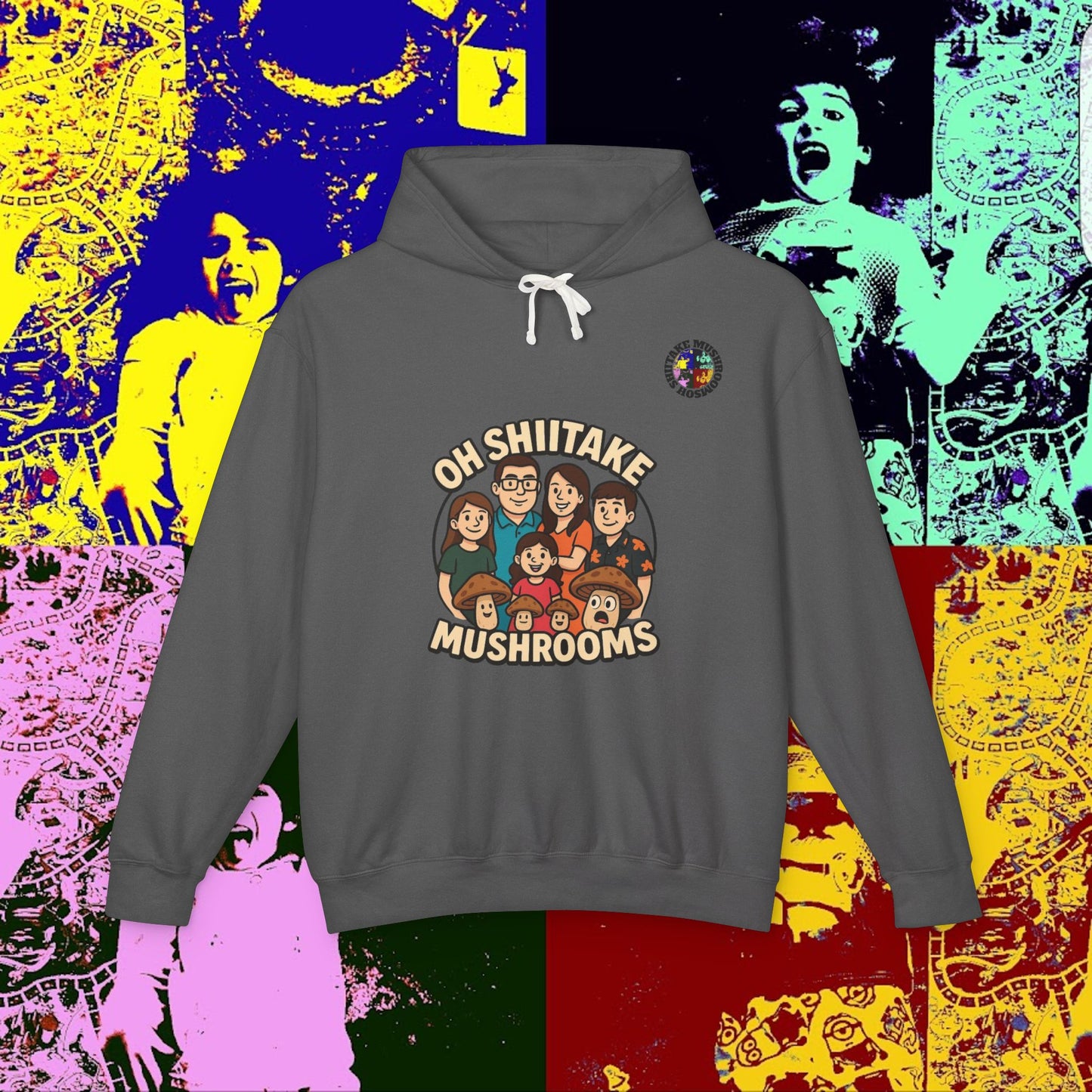 OhShiitakeMushrooms FAM! Hoodie, Lightweight Sweatshirt for Everyday Comfort, Unisex Casual Wear, Gift for Friends, Relaxation Clothing