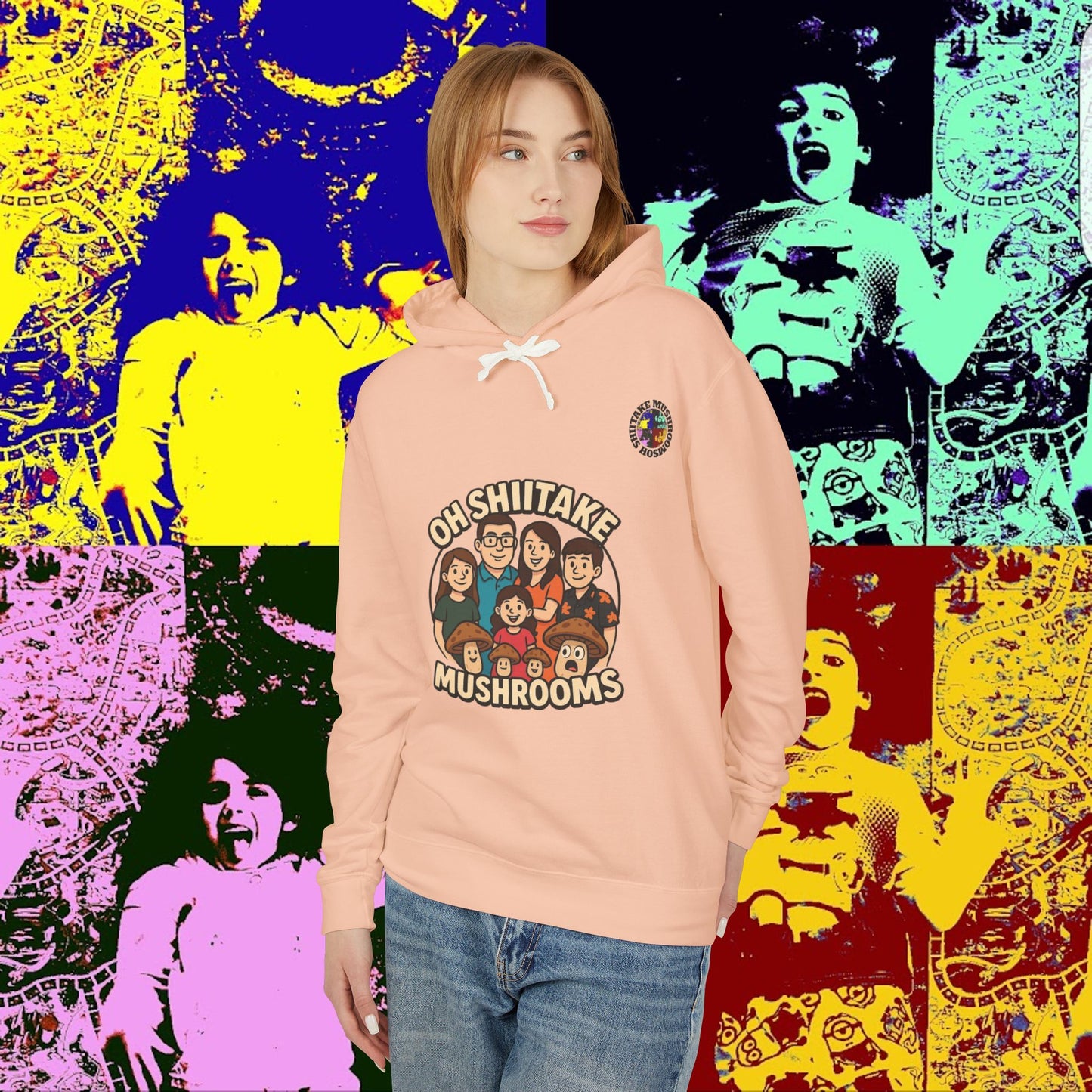 OhShiitakeMushrooms FAM! Hoodie, Lightweight Sweatshirt for Everyday Comfort, Unisex Casual Wear, Gift for Friends, Relaxation Clothing