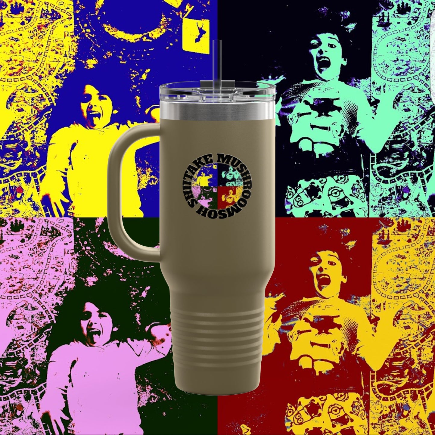OhShiitakeMushrooms FAM! - Vibrant Insulated Travel Mug for Daily Adventures, 40oz Beverage Tumbler