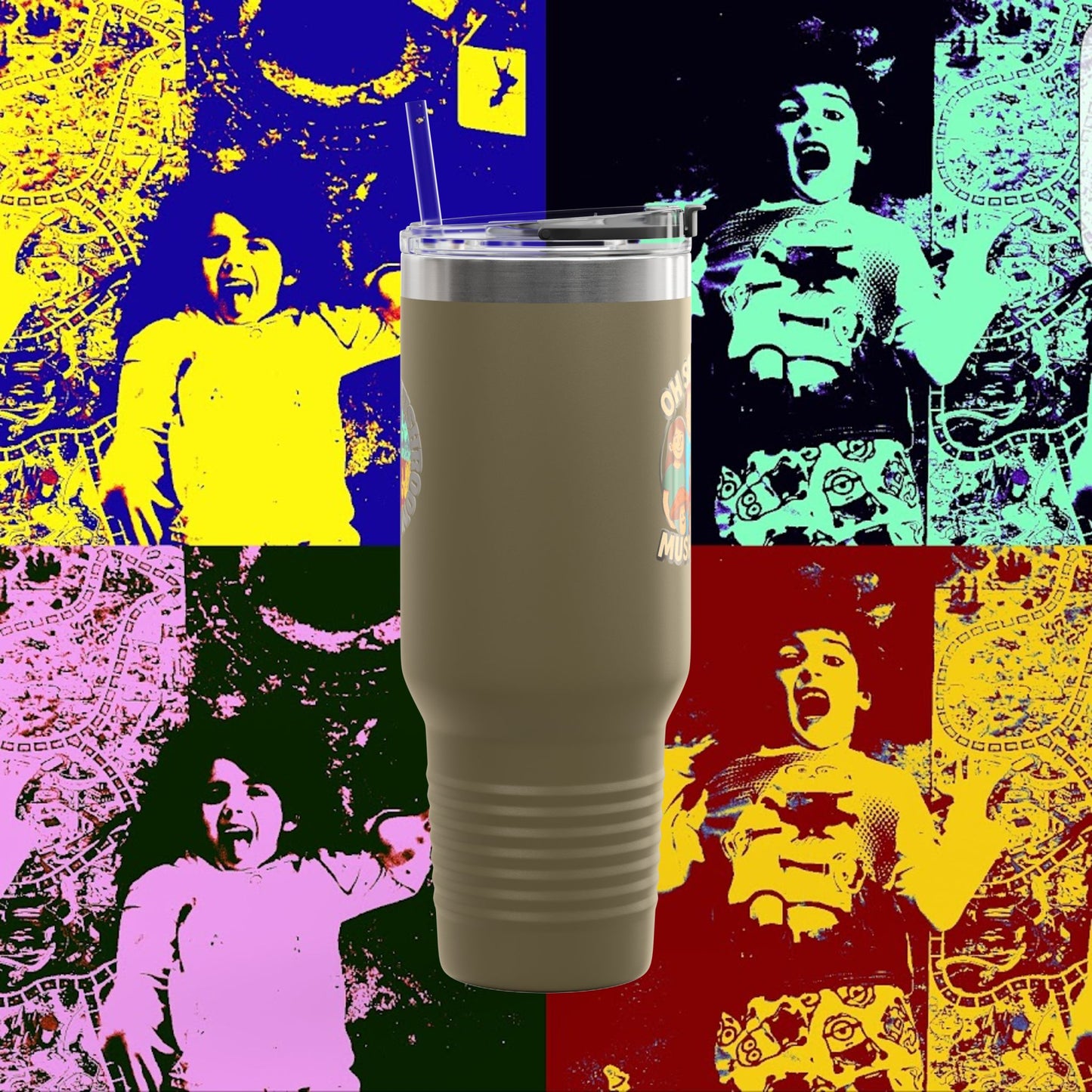 OhShiitakeMushrooms FAM! - Vibrant Insulated Travel Mug for Daily Adventures, 40oz Beverage Tumbler