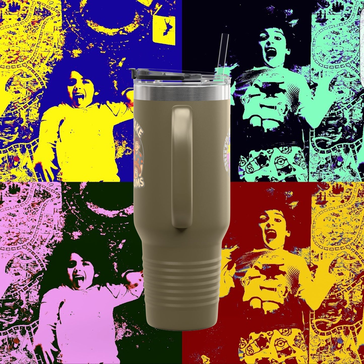 OhShiitakeMushrooms FAM! - Vibrant Insulated Travel Mug for Daily Adventures, 40oz Beverage Tumbler