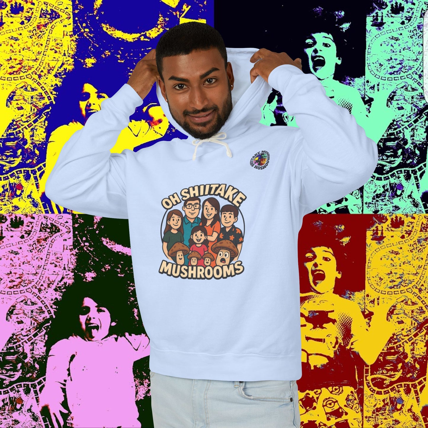 OhShiitakeMushrooms FAM! Hoodie, Lightweight Sweatshirt for Everyday Comfort, Unisex Casual Wear, Gift for Friends, Relaxation Clothing