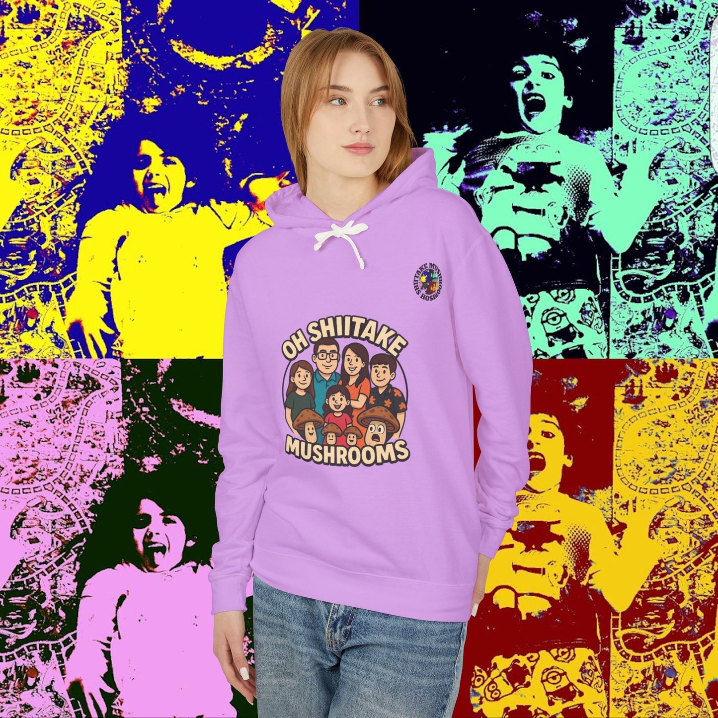 OhShiitakeMushrooms FAM! Hoodie, Lightweight Sweatshirt for Everyday Comfort, Unisex Casual Wear, Gift for Friends, Relaxation Clothing