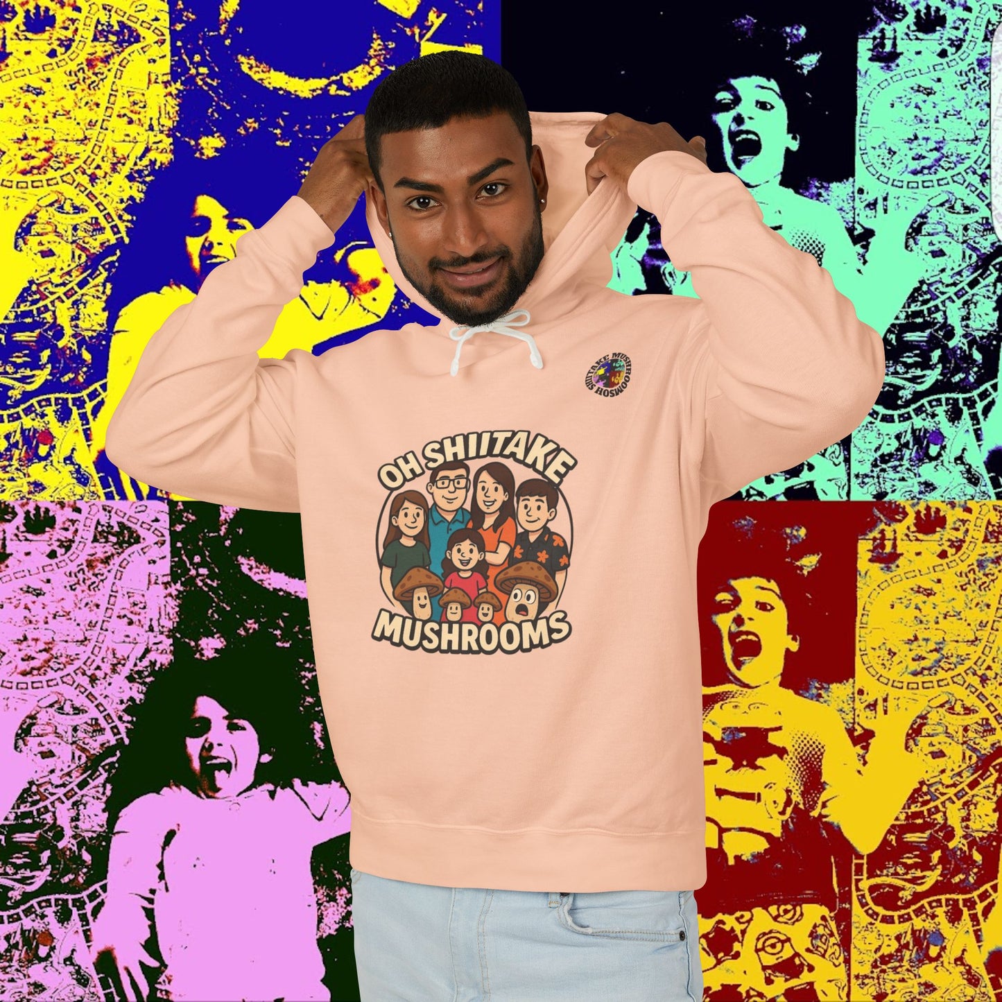 OhShiitakeMushrooms FAM! Hoodie, Lightweight Sweatshirt for Everyday Comfort, Unisex Casual Wear, Gift for Friends, Relaxation Clothing