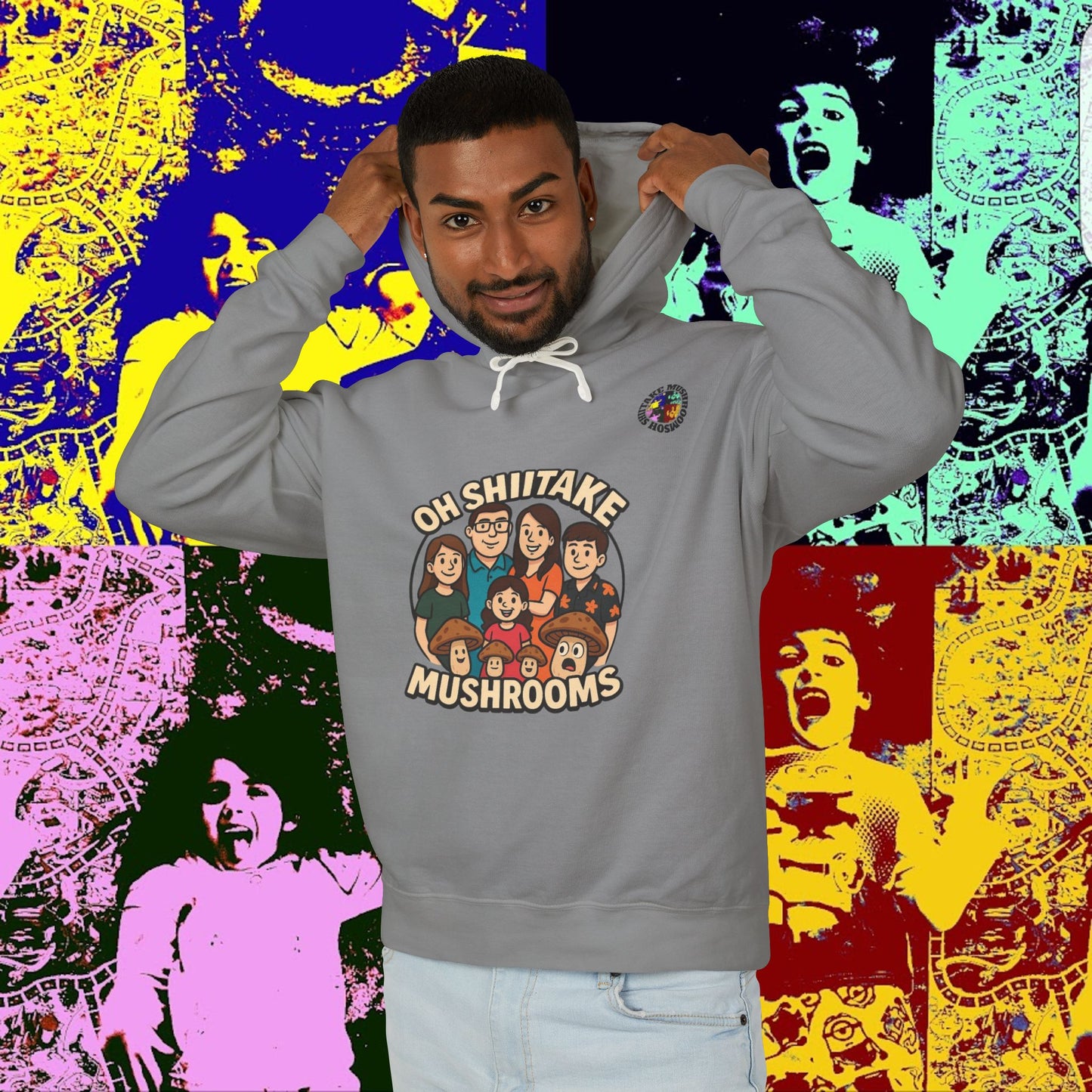 OhShiitakeMushrooms FAM! Hoodie, Lightweight Sweatshirt for Everyday Comfort, Unisex Casual Wear, Gift for Friends, Relaxation Clothing